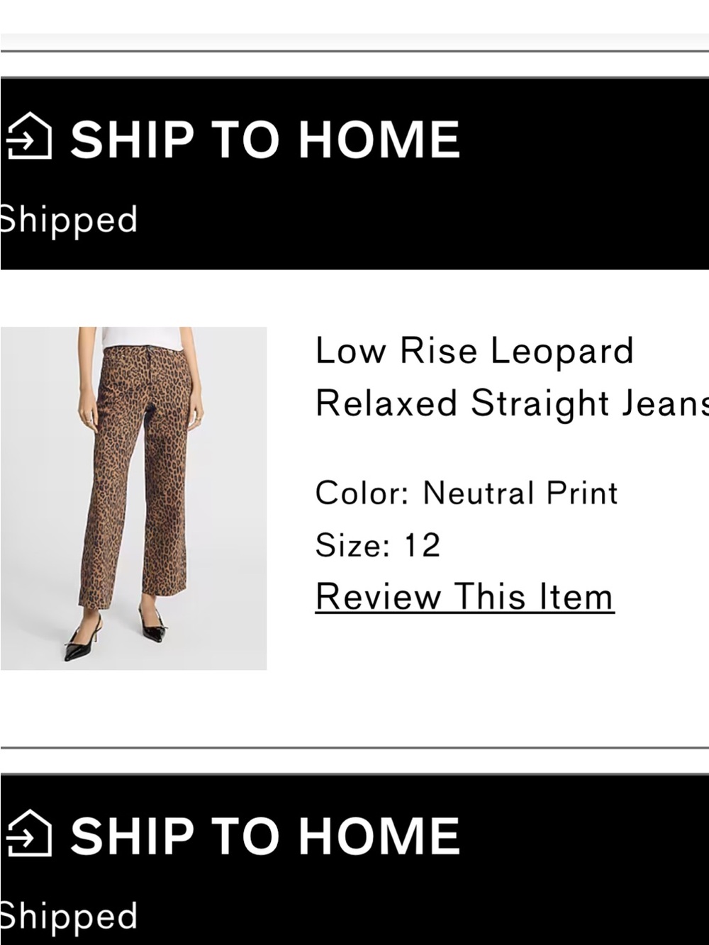Express Low Rise Leopard Neutral Print Straight Leg Jeans - Brown/Black